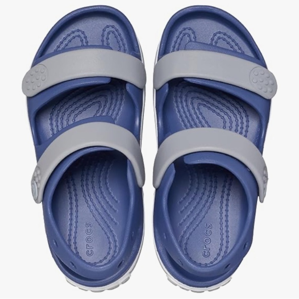 CROCS Blue and Gray Sandals with Adjustable Straps